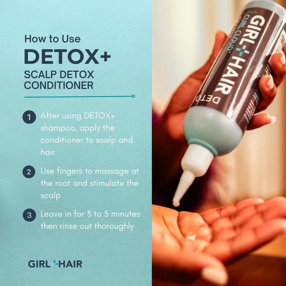 An image of the Detox ACV & Charcoal conditioner being applied to hand. by Girl and Hair