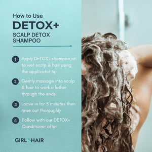 Shampoo lathering on hair and scalp by Girl and Hair 