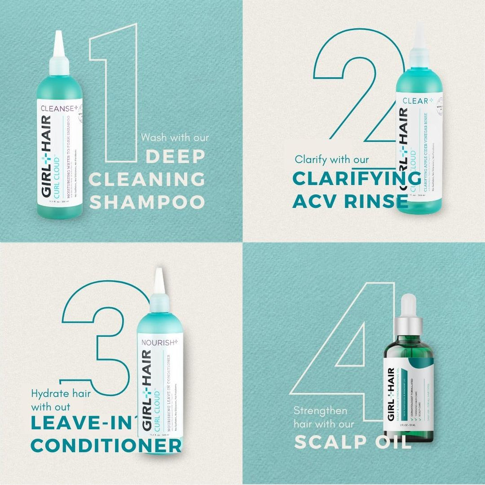 Four step system of Ultimate Hair Care Bundle for Healthy and Nourished Hair | Girlandhair