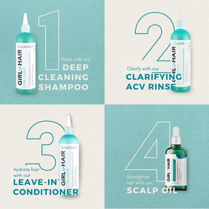 Four step system of Ultimate Hair Care Bundle for Healthy and Nourished Hair | Girlandhair
