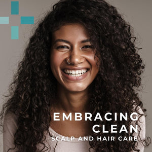 Image of woman with curly hair with slogan embaracing clean | GirlandHair Natural Hair Care 