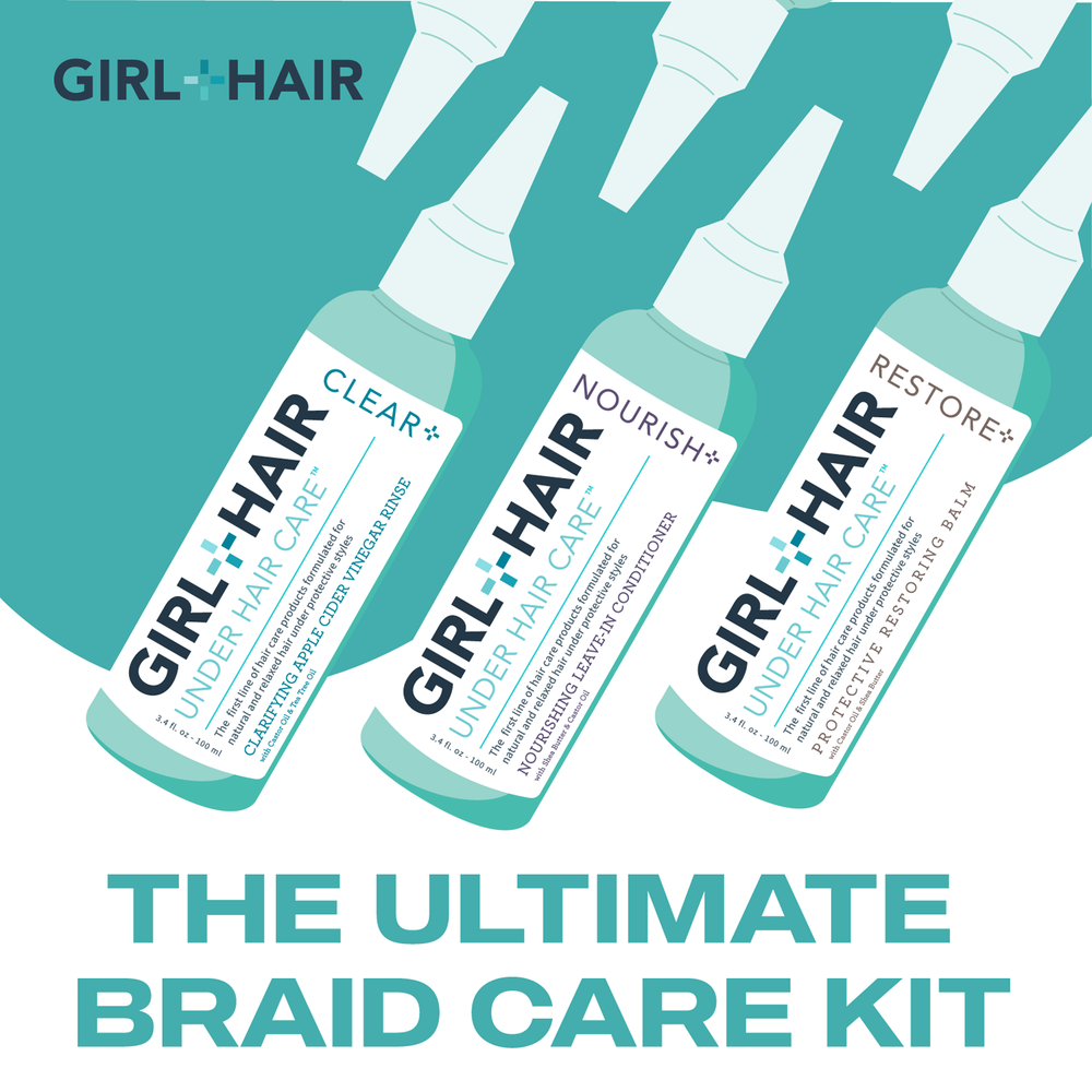  Ultimate Braid Care Kit - easy 3-step system for maintaining healthy scalp in braids by Girl and Hair