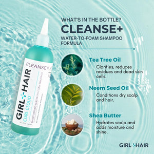 GIRL+HAIR Sulfate-Free Moisturizing Shampoo for Curly, Wavy, and Coily Hair