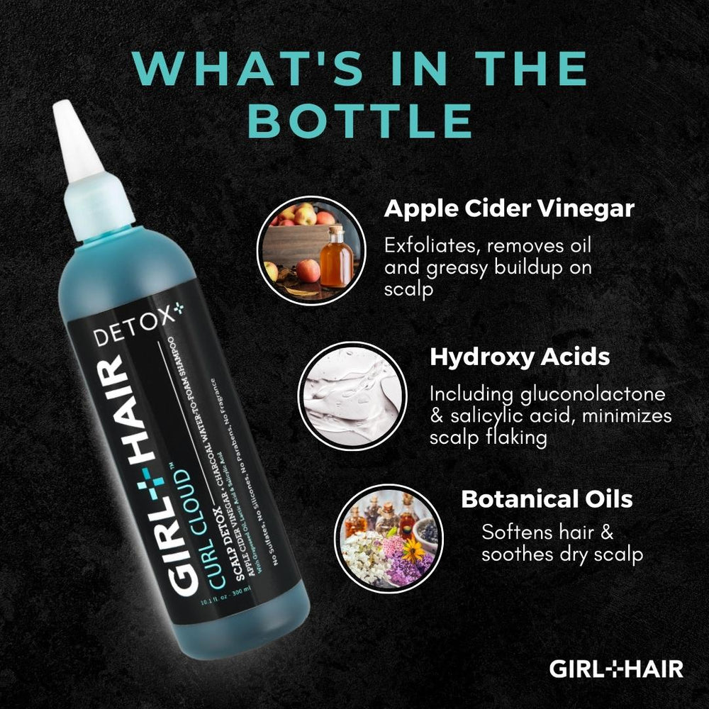 Apple Cider Vinegar + Charcoal Water-To-Foam Shampoo with botnical oils - GirlandHair Natural Hair Care 