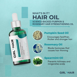 Scalp & Hair Strengthening Oil with Pumpkin Oil and Rosemary Oil - GirlandHair Natural Hair Care 