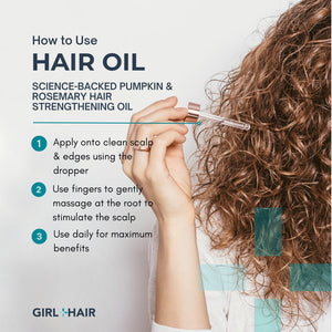 Scalp & Hair Strengthening Oil with Pumpkin Oil and Rosemary Oil - GirlandHair Natural Hair Care 