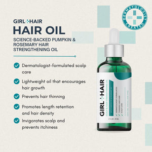Scalp & Hair Strengthening Oil with Pumpkin Oil and Rosemary Oil - GirlandHair Natural Hair Care 